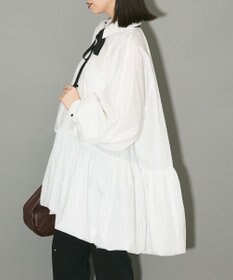 Green Parks ボウタイリボン付裾バルーンシャツワンピースⅡ