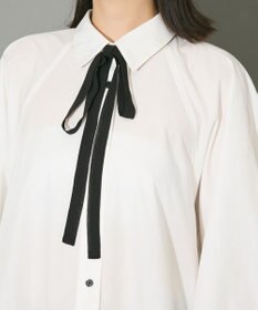 Green Parks ボウタイリボン付裾バルーンシャツワンピースⅡ