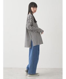 earth music&ecology バック釦ボーダーチュニック