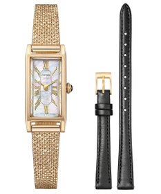 CITIZEN 【替えバンド付き2way 限定モデル】電池交換不要のメッシュバンドモデル EG7043-33D