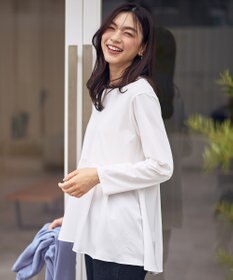 ANY 【WEB限定】サテンコンビペプラムカットソー