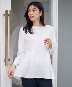 ANY L 【WEB限定】サテンコンビペプラムカットソー