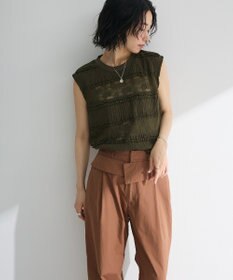 Green Parks ・ＳＵＧＡＲ　ＳＰＯＯＮ　フリルレースノースリーブ