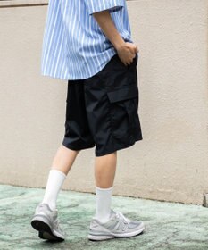 WEGO 【ウエストゴム/手洗い可】ワイドカーゴショーツ