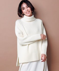 UNFILO あぜ編みオフタートルニット