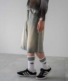 WEGO ウオッシュドデニムハーフパンツ