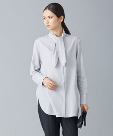 ICB 【洗える】CRySiタイプライター ボウタイ付きバンドカラーシャツ