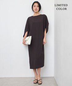 ICB L 【UVケア・接触冷感・速乾・防シワ・洗える】FluidBackSatinドルマンスリーブワンピース