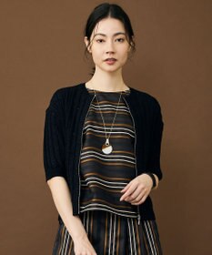 自由区 L ストライプパターンジップ ニット