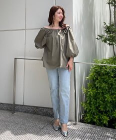 UNFILO FINE MOVE 2WAYギャザーブラウス