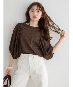 AMERICAN HOLIC ギャザースリーブドットブラウス