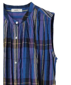 earth music&ecology 綿ＰＵクレープワンピース（ｃｈｅｃｋ柄）