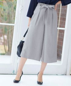 Tiaclasse L 【洗える】涼しく穿けるドライタッチ生地を使用したクロップドワイドパンツ