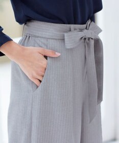 Tiaclasse L 【洗える】涼しく穿けるドライタッチ生地を使用したクロップドワイドパンツ