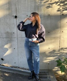 woadblue 【先行販売】SALUU サルー ストレートアンクル デニムパンツ ダメージ