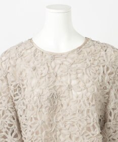 23区 【GOLD LABEL】チュールエンブロイダリー フラワーモチーフ 2WAYブラウス