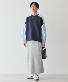 AMERICAN HOLIC 異素材コクーンポンチプルオーバー