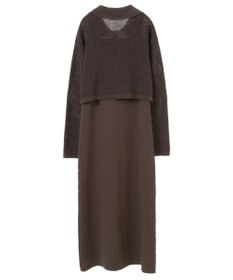 earth music&ecology ＳＥＴ２点襟付きカーディガン＋ニットワンピース