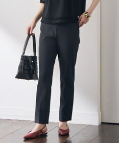 自由区 【SHIHOさん着用・昨年大好評・新色追加・後ろウエストゴム】シェルタリングテーパード パンツ ブラック