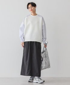 AMERICAN HOLIC 異素材コクーンポンチプルオーバー