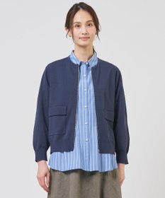 J.PRESS LADIES L LINEN COTTON BLEND ニット ブルゾン