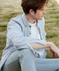 JOSEPH ABBOUD MOUNTAIN 【SPACE／UNISEX】オーガニックコットンリネンドライサッカー シャツ