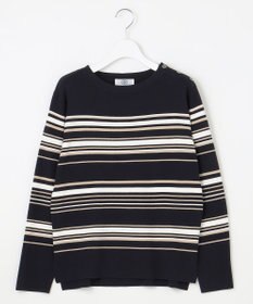 J.PRESS LADIES L 【洗える】RAYON STRETCH BORDER ボートネック ニット