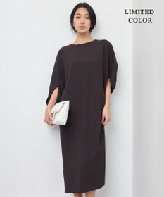 ICB L 【UVケア・接触冷感・速乾・防シワ・洗える】FluidBackSatinドルマンスリーブワンピース