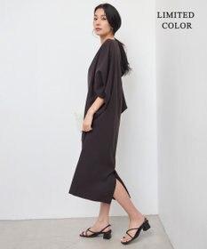 ICB L 【UVケア・接触冷感・速乾・防シワ・洗える】FluidBackSatinドルマンスリーブワンピース