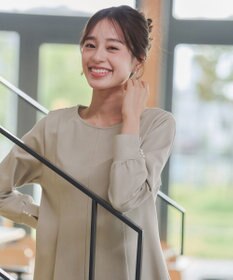 Tiaclasse 【洗える】袖パールポンチフレアトップス