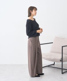 earth music&ecology シャギーミックス透かしハート柄ニットプルオーバ