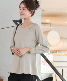 Tiaclasse 【洗える】袖パールポンチフレアトップス