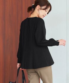 Tiaclasse 【洗える】袖パールポンチフレアトップス