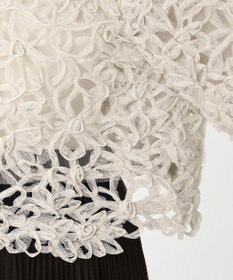 23区 【GOLD LABEL】チュールエンブロイダリー フラワーモチーフ 2WAYブラウス