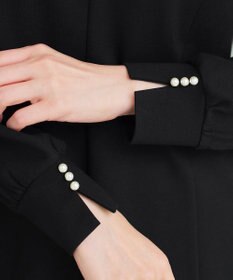 Tiaclasse 【洗える】袖パールポンチフレアトップス