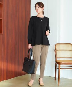 Tiaclasse 【洗える】袖パールポンチフレアトップス