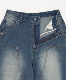 WEGO 【ユニセックス着用ITEM】ダブルニーデニムショーツ
