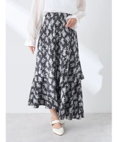 earth music&ecology フラワーアシメティアードスカート