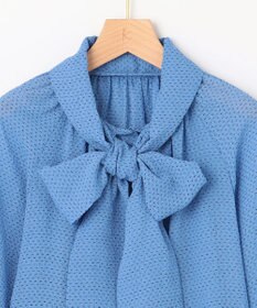 組曲 L 【前後着用可】サッカードビードットプリント ブラウス