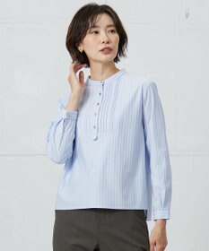 J.PRESS LADIES ストライプジャージー ピンタック カットソー