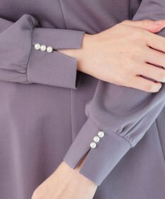 Tiaclasse 【洗える】袖パールポンチフレアトップス