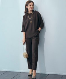 23区 【Oggi7月号掲載/吸水速乾/接触冷感/UVカット】ストレッチジョーゼット テーパード パンツ