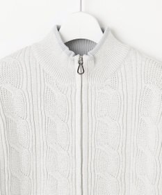 23区GOLF 【WOMEN】ラメケーブルジップアップカーディガン　防風裏地付き