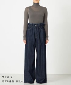 NAVE 【ReNAVE・洗える/軽量】ライトデニム ウエストギャザーパンツ