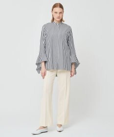 BEIGE， PERSIMMON / バンドカラーシャツ