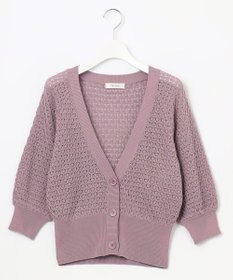 Feroux 【洗える】透かし編み カーディガン
