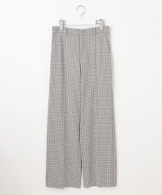 自由区 L TRギャバチェック柄ストレート パンツ