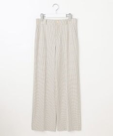 自由区 L TRギャバチェック柄ストレート パンツ