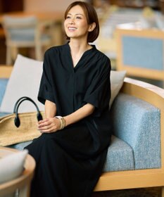 自由区 【定番人気・新色追加・1枚でサマになる】リヨセルポプリンシャツ ワンピース