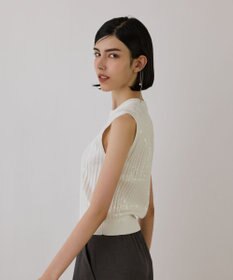 GRACE CONTINENTAL スパンコールニットノースリーブ